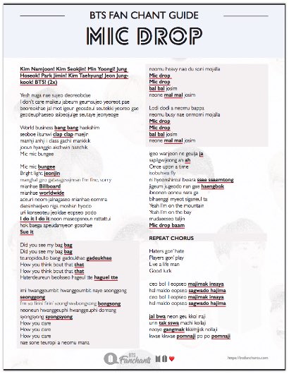 Bts Idol Song Lyrics